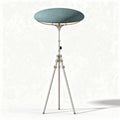 Tripod floor lamp with linen shade and brushed steel base 30 x 30 x 150cm