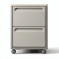 Mobile storage cabinet with two drawers and a beige top 40 x 40 x 50cm