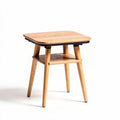 Wooden side table with storage shelf 60 x 60 x 75cm natural finish